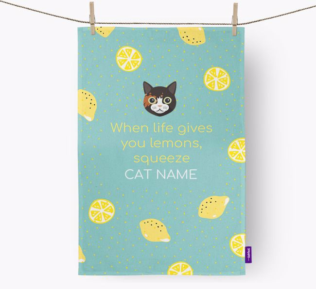 'When Life Gives You Lemons' - Personalized {breedFullName} Dish Towel
